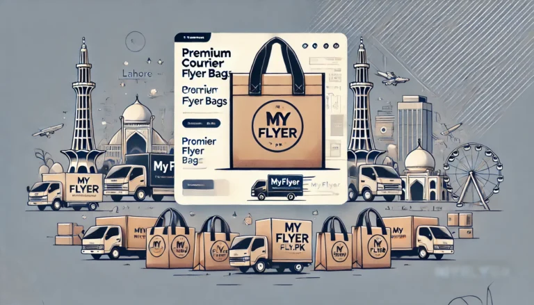 the picture is showing that myflyer.pk-is-premium-courier-flyer-bags-provider-across-lahore-and-pakistan